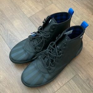 Keds black rain boots. Barely worn. Size 8